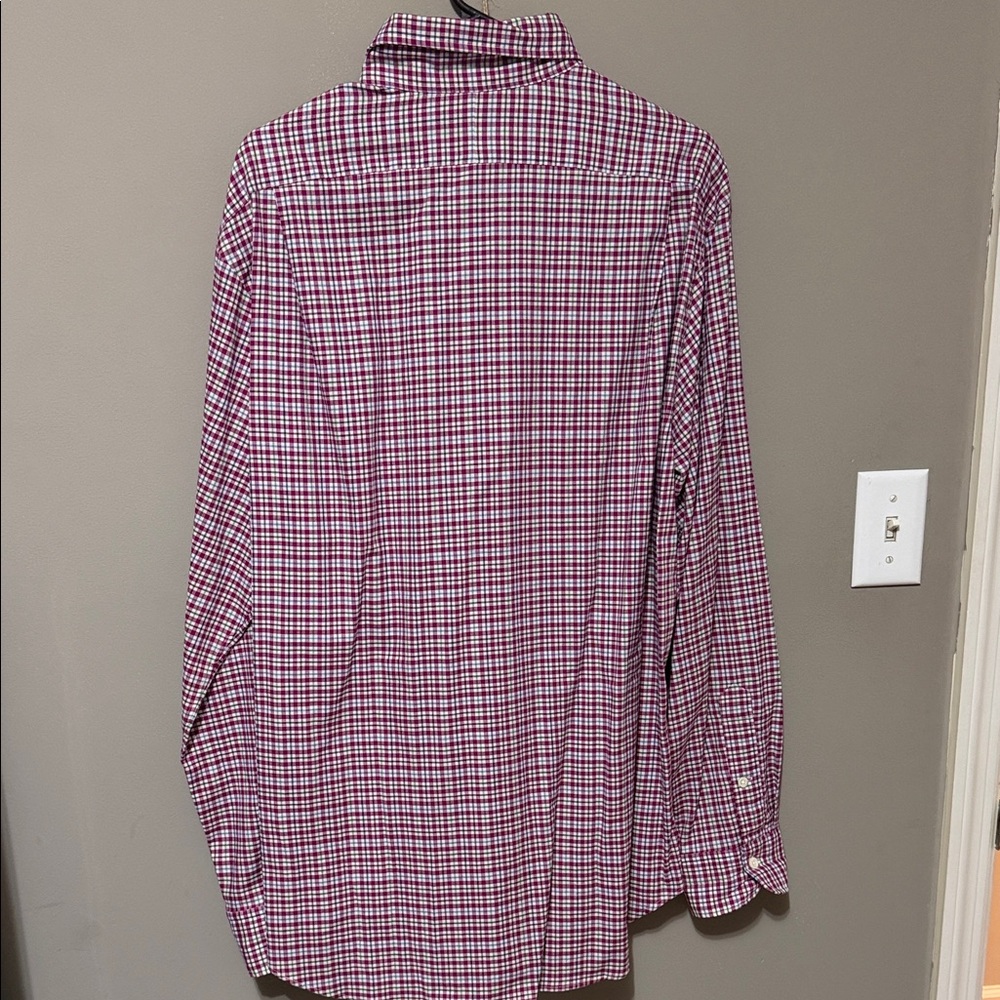 Polo by Ralph Lauren Slim Fit Men's Burgundy Checkered Shirt XL - Picture 7 of 7